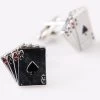 Mens Silver Ace Cards Cufflinks