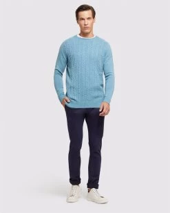 Oxford Men's Luka Stretch Organic Cotton Pants - Classic Blue -Fashion Menswear Shop d680b03dbe828fb45599cf1086619c0e