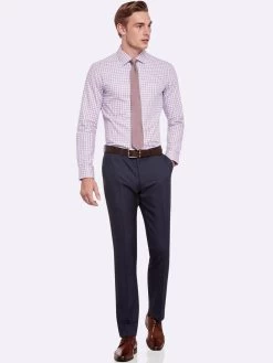 Oxford Men's Beckton Checked Shirt - Wine -Fashion Menswear Shop d77c54dccdc311b09b6fe2a21b0d4886