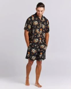 Mens The Mad Hueys Loose In Paradise Woven Shirt - VINTAGE BLACK -Fashion Menswear Shop d81789f5b36dacf16ec002ecaed15093