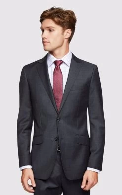 Oxford Men's New Hopkins Wool Suit Jacket - Charcoal