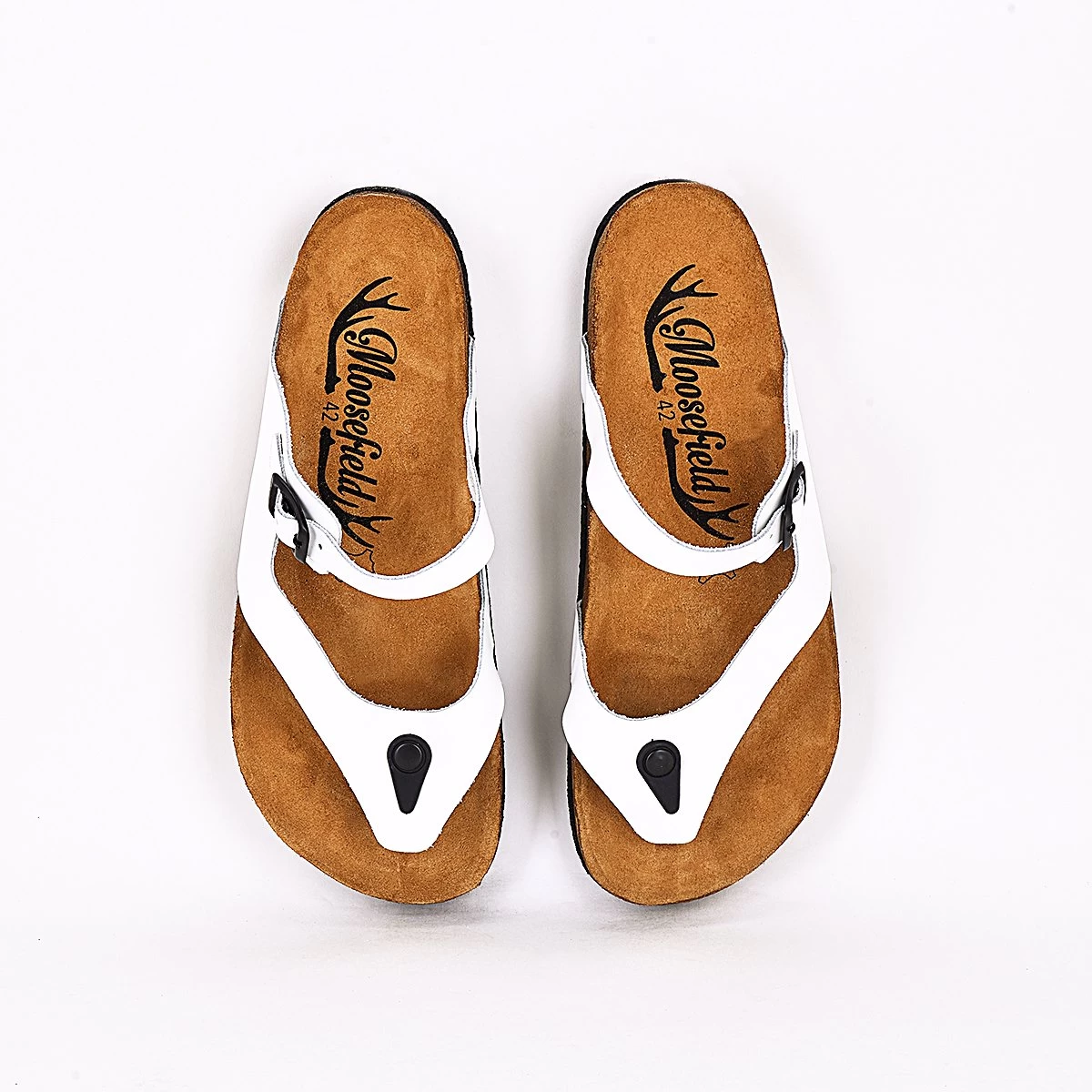 Moosefield Men's Boston Leather Sandals - White 3 Moosefield Men's Boston Leather Sandals - White - Image 3