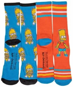 The Simpsons Bart Character And Homer Heads 2-Pair Pack Of Crew Socks -Fashion Menswear Shop d8ab63d8853966257f350a2eb598059d
