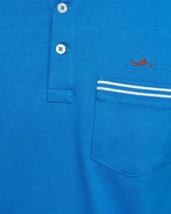 Oxford Men's Nickson Tipping Jersey Polo - Blue -Fashion Menswear Shop d9851374d9765f86dbf7c13023cb079c