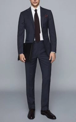 Reiss Men's Grit Single Breasted Microtex Suit Jacket - Navy -Fashion Menswear Shop d9d3d187 5506 4314 ab21 f6e7d521bf82