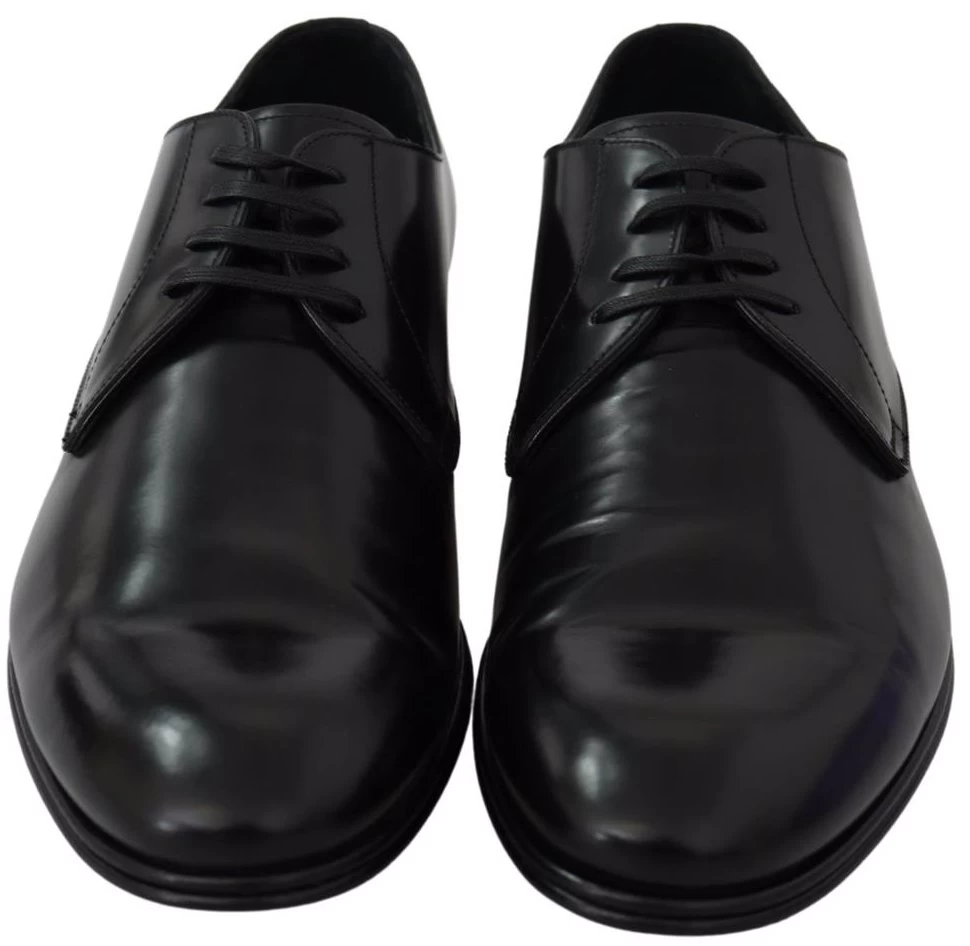 Dolce & Gabbana Derby Napoli Black Leather Dress Formal Shoes 4 Dolce & Gabbana Derby Napoli Black Leather Dress Formal Shoes - Image 4