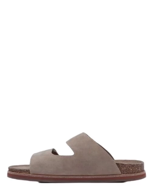 Mens Hush Puppies Cracker Taupe Sandals Slip On Leather Shoes 3 Mens Hush Puppies Cracker Taupe Sandals Slip On Leather Shoes - Image 3