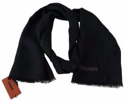 Missoni Black Wool Knit Unisex Neck Wrap Fringe Scarf -Fashion Menswear Shop daba1ec90fb0804e62a7d29f99eecaa5