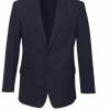 Biz Corporates Comfort Wool Stretch Mens Two Button Classic Jacket - Navy