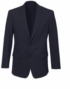 Biz Corporates Comfort Wool Stretch Mens Two Button Classic Jacket - Navy