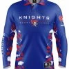 NRL Long Sleeve Reef Runner Fishing Polo Shirt - Newcastle Knights - YOUTH