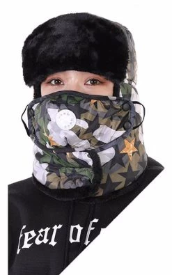 Catzon Winter Hats For Men Windproof Warm Hat With Ear Flaps For Skiing And Outdoor Riding-Star Gree