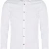 Oxford Men's Stretch Slimfit Shirt Smoke Bttnx - White