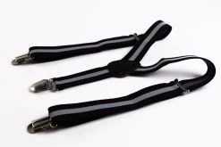 Boys Adjustable Black With Thick White Stripe Patterned Suspenders -Fashion Menswear Shop df3e3b5a2302e95bd9fbdc7c1838b9c8