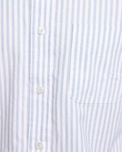 Oxford Men's Portland Regular Fit Striped Shirt - Blue -Fashion Menswear Shop e1723b0e342e6201fe107d9980a25f01