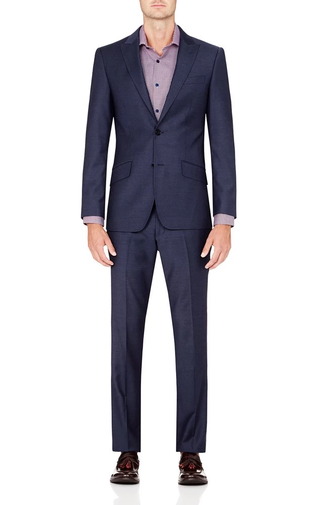 Oxford Men's Hopkins Wool Trousers - Blue 2 Oxford Men's Hopkins Wool Trousers - Blue - Image 2