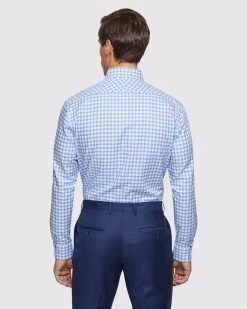 Oxford Men's Islington Regular Fit Checked Shirt - Sky 9 Oxford Men's Islington Regular Fit Checked Shirt - Sky -Fashion Menswear Shop e257b75c32cc68d1f65a946dd1acab60