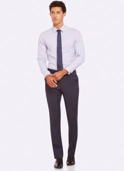 Oxford Men's Beckton Self Spot Shirt - Blue -Fashion Menswear Shop e29bad806dbed51d960cff79b2e571a1