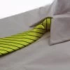 Kids Boys Fluro Yellow Patterned Elastic Neck Tie - Aussie Stripe