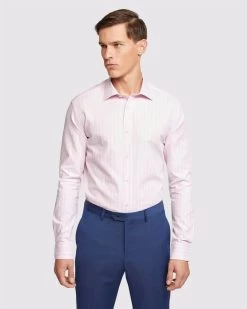 Oxford Men's Islington Regular Fit Striped Shirt - Pink