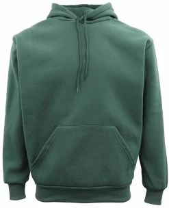 Adult Unisex Men's Plain Basic Pullover Hoodie Sweater Sweatshirt Jumper XS-6XL - Dark Green
