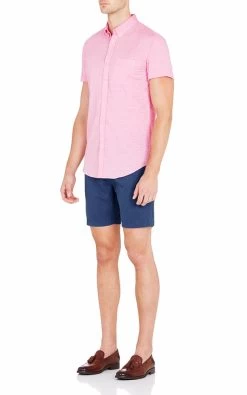 Oxford Men's Tottenham Short Sleeve Shirt - Red -Fashion Menswear Shop e4c9200fdc7bd3ff0bd361112f43f357