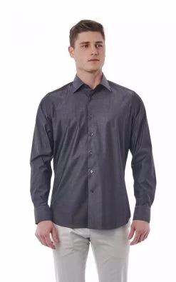Bagutta Gray Cotton Shirt