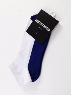 12 X Mens Low Cut Sport Casual Socks White & Blue
