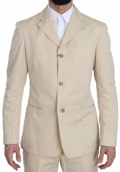 Romeo Gigli Two Piece 3 Button Beige Cotton Solid Suit 12 Romeo Gigli Two Piece 3 Button Beige Cotton Solid Suit -Fashion Menswear Shop e97e2adf96df09d81ac9ea3568a957b7