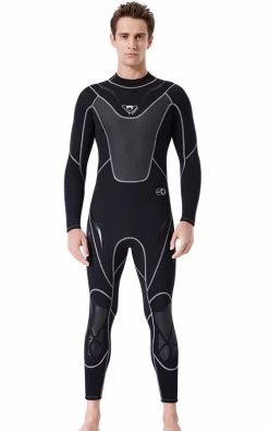 Men Wetsuit 3mm Neoprene Scuba Diving Snorkeling Surfing Swimming Cold Water Wetsuit-WS19495-Black