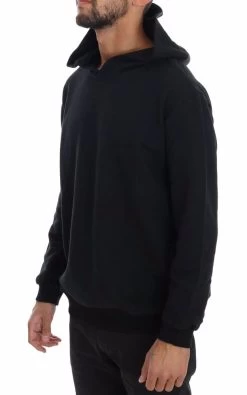 Daniele Alessandrini Black Gym Casual Hooded Cotton Sweater -Fashion Menswear Shop eb43e3092de63f3692b52047e9f6b7be