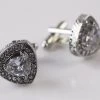 Mens Silver Reuleaux Triangle Diamante Cufflinks