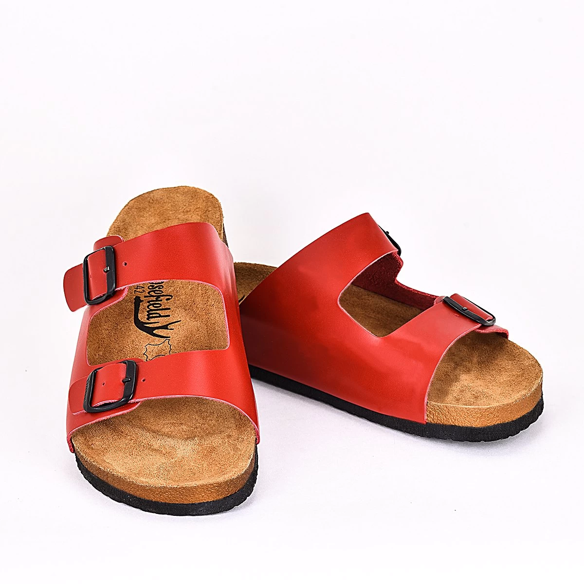 Moosefield Men's Arizona Leather Sandals - Red 2 Moosefield Men's Arizona Leather Sandals - Red - Image 2