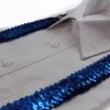 Adjustable 100Cm Blue Mens & Womens Sequin Suspenders