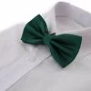 Mens Bottle Green Plain Coloured Checkered Bow Tie