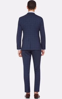 Oxford Men's Hopkins Peak Lapel Wool Suit Jacket - Blue -Fashion Menswear Shop ee01ef5c040571912423453d504f1a2c