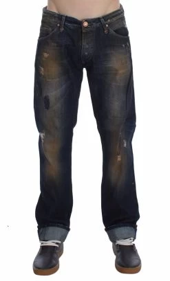 Acht Blue Wash Cotton Regular Straight Fit Jeans -Fashion Menswear Shop ee400a12cc997858e75ef14c9e07fbe1