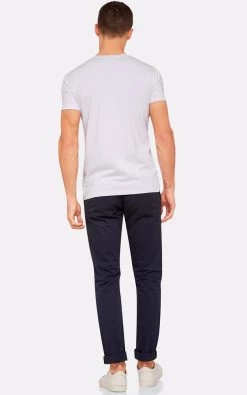 Oxford Men's Peter Stretch V-Neck T-Shirt - White -Fashion Menswear Shop f0ec36da72110d56ff0ed93686a50bce