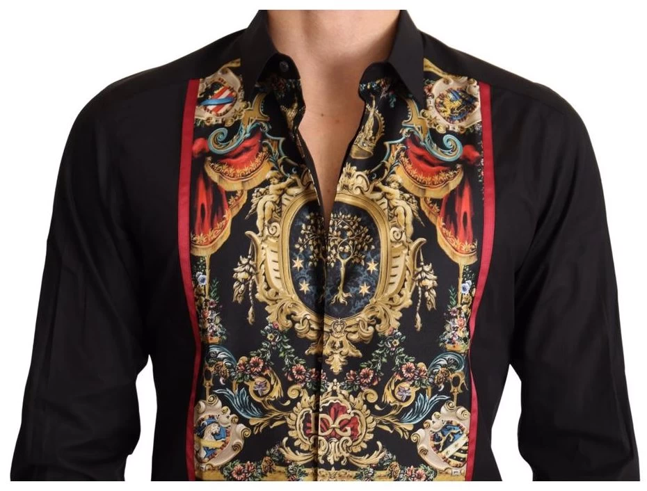 Dolce & Gabbana Dolce Gabbana Purple Green Logo Silk Mens Top Shirt 2 Dolce & Gabbana Dolce Gabbana Purple Green Logo Silk Mens Top Shirt - Image 2