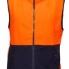 Prime Mover Polar Fleece Vest - Orange/Navy