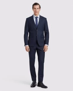 Oxford Men's Byron Wool Stretch Suit Trousers - Navy -Fashion Menswear Shop f42ab06e1870758b251ecc0c30837034