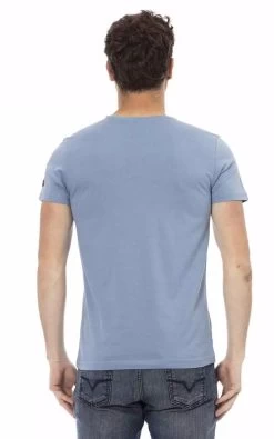 Trussardi Action Light-blue Cotton T-Shirt -Fashion Menswear Shop f57fdebfb234e954976c4c68d00befeb