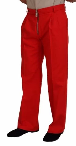 Dolce & Gabbana Red Straight Fit Men Trousers Cotton Pants -Fashion Menswear Shop f61e4256a5496233086f350ce6eff3db