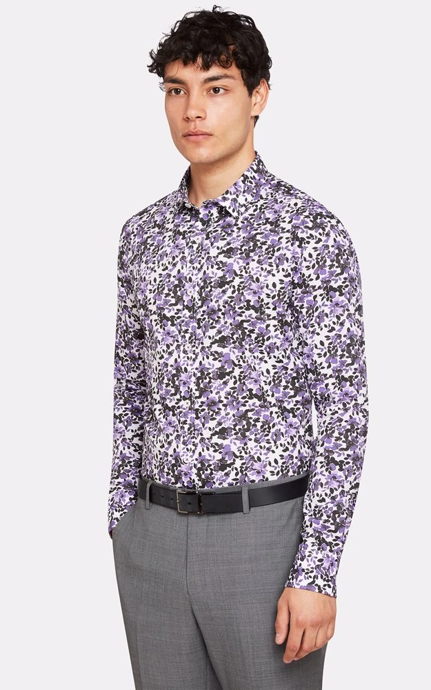 Oxford Men's Kenton Floral Print Shirt - Purple 3 Oxford Men's Kenton Floral Print Shirt - Purple - Image 3