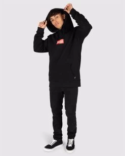 Mens Unit Token Hoodie - BLACK -Fashion Menswear Shop f7d59b7f1bb2e1ceb0695d50fc0f65ea