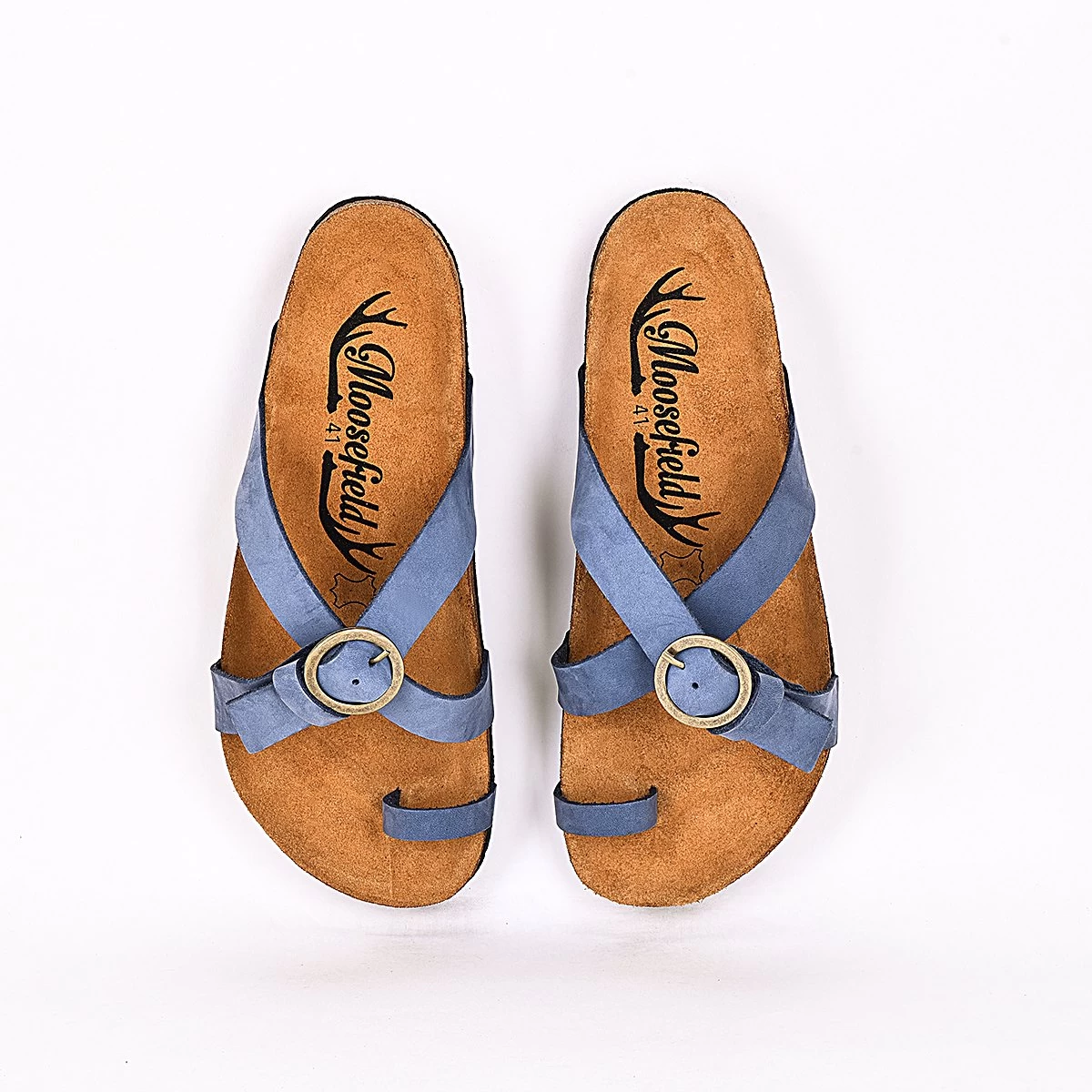 Moosefield Men's Leather Sandals - Blue 2 Moosefield Men's Leather Sandals - Blue - Image 2