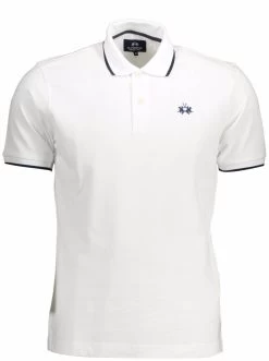 La Martina White Cotton Polo Shirt