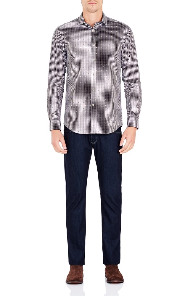 Oxford Men's Kenton Slim Fit Shirt - Brown 2 Oxford Men's Kenton Slim Fit Shirt - Brown - Image 2