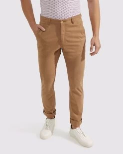 Oxford Men's Danny Casual Organic Cotton Chinos - Tan -Fashion Menswear Shop fb6466dd344ea710eb7a8eb5d964fddc