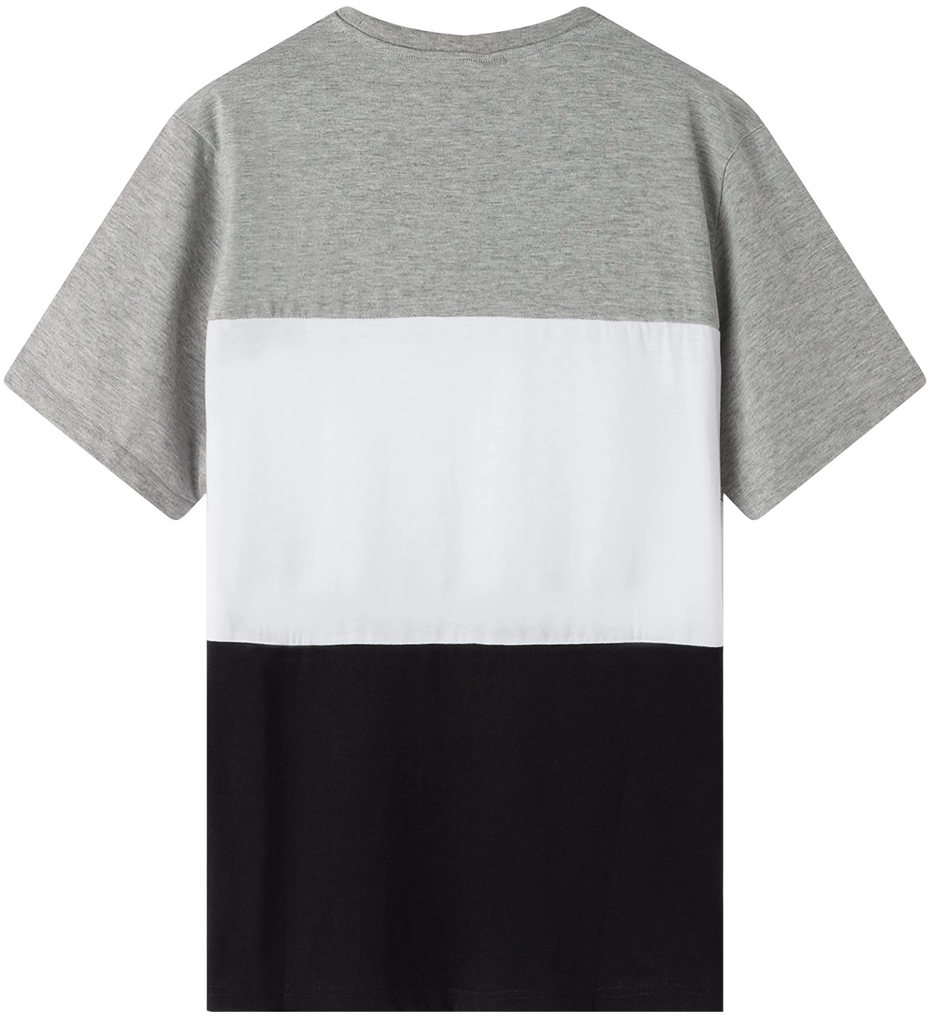 Men's Adult Unisex Drop-Shoulder Colorblock T-Shirt Top Cascual Plain Basic Tee - Grey/White/Black 2 Men's Adult Unisex Drop-Shoulder Colorblock T-Shirt Top Cascual Plain Basic Tee - Grey/White/Black - Image 2